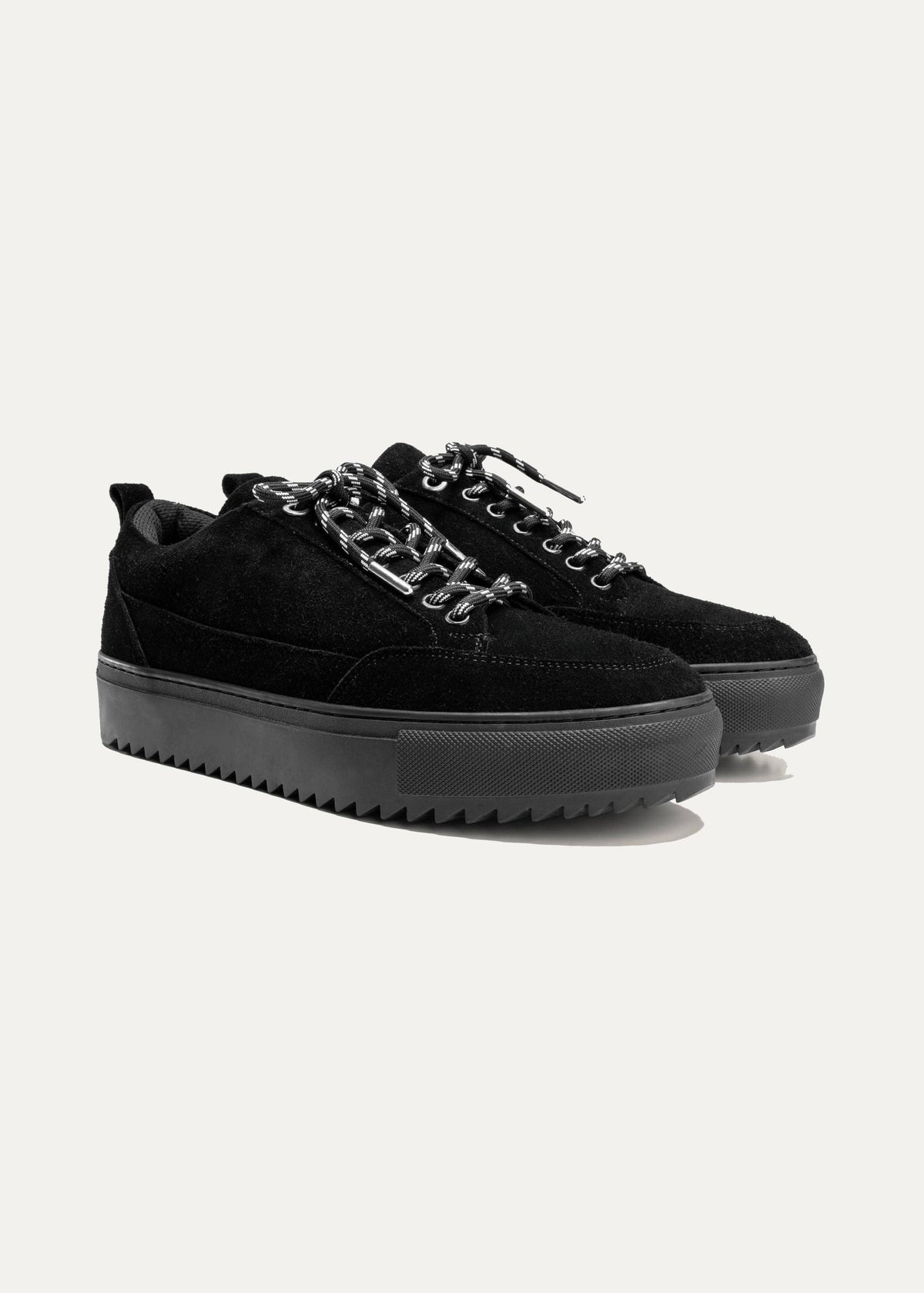 Moc-Toe Leather Sneaker — Black