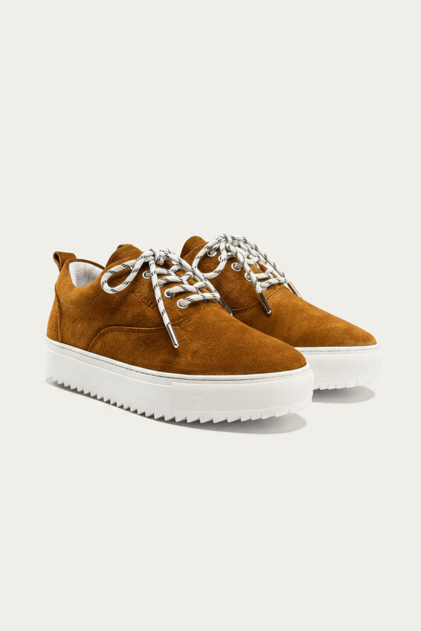 Suede Lace-Up Sneaker — Havana