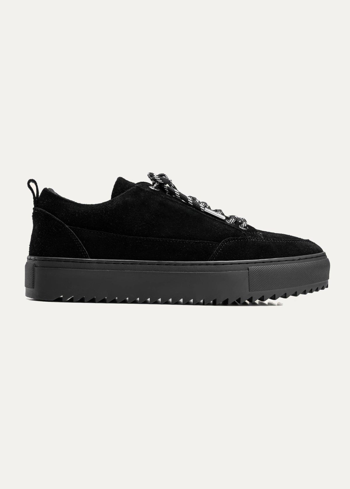 Moc-Toe Leather Sneaker — Black