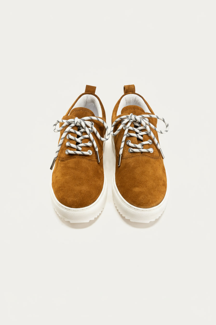 Suede Lace-Up Sneaker — Havana