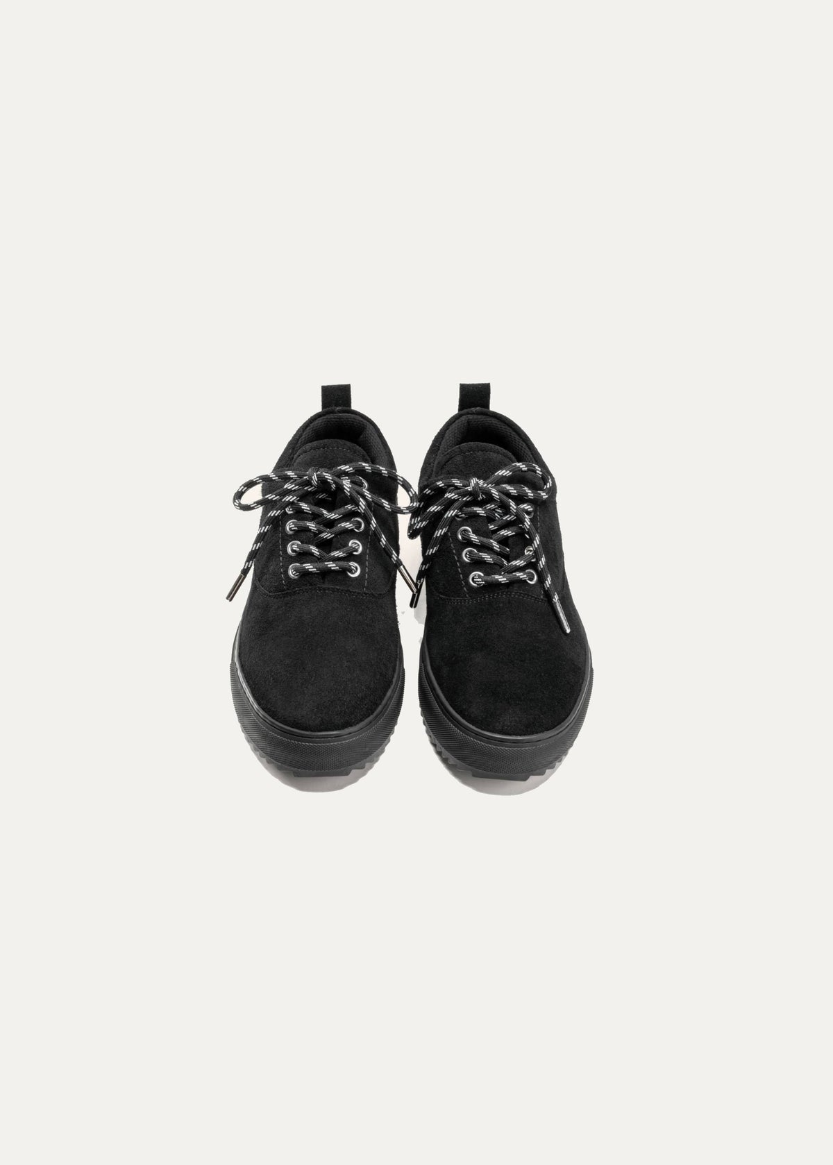 Suede Lace-Up Sneaker — Black
