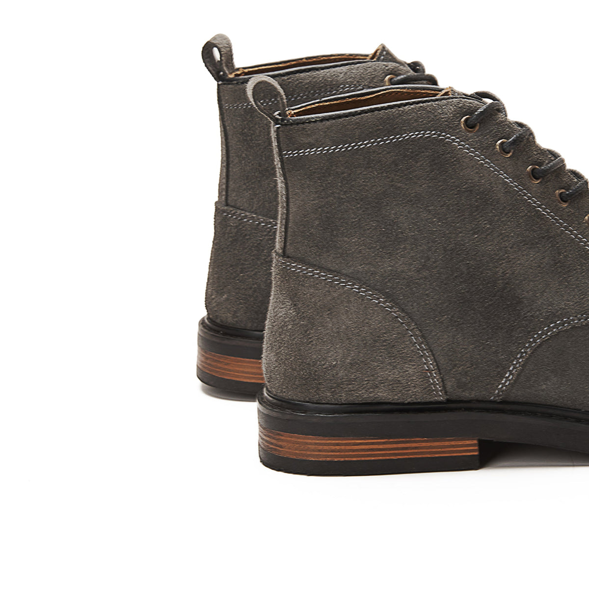Leather Moc-Toe Half Boot — Gray