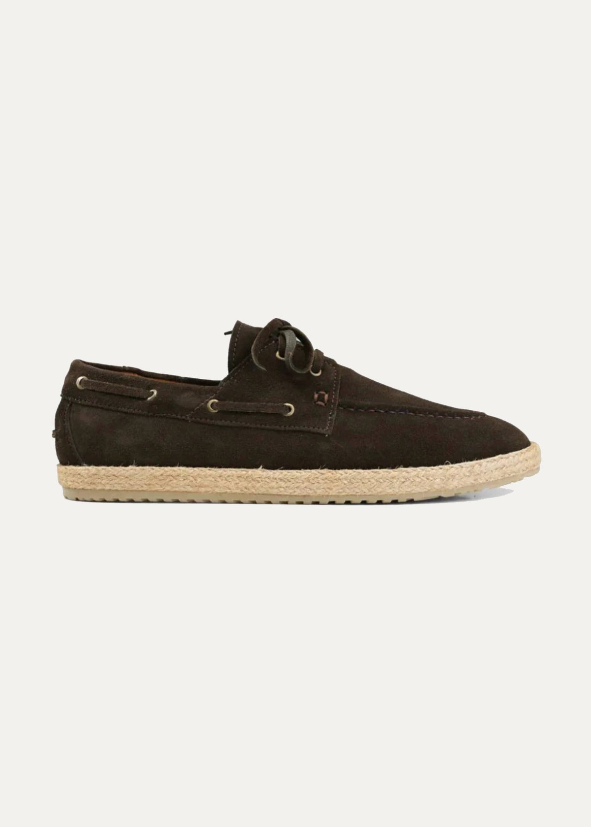 Suede Boat Espadrille — Brown