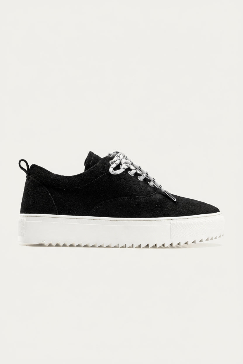 Stitched Suede Sneaker — Black