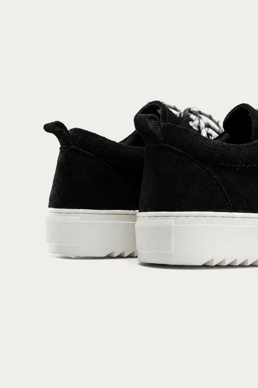 Stitched Suede Sneaker — Black