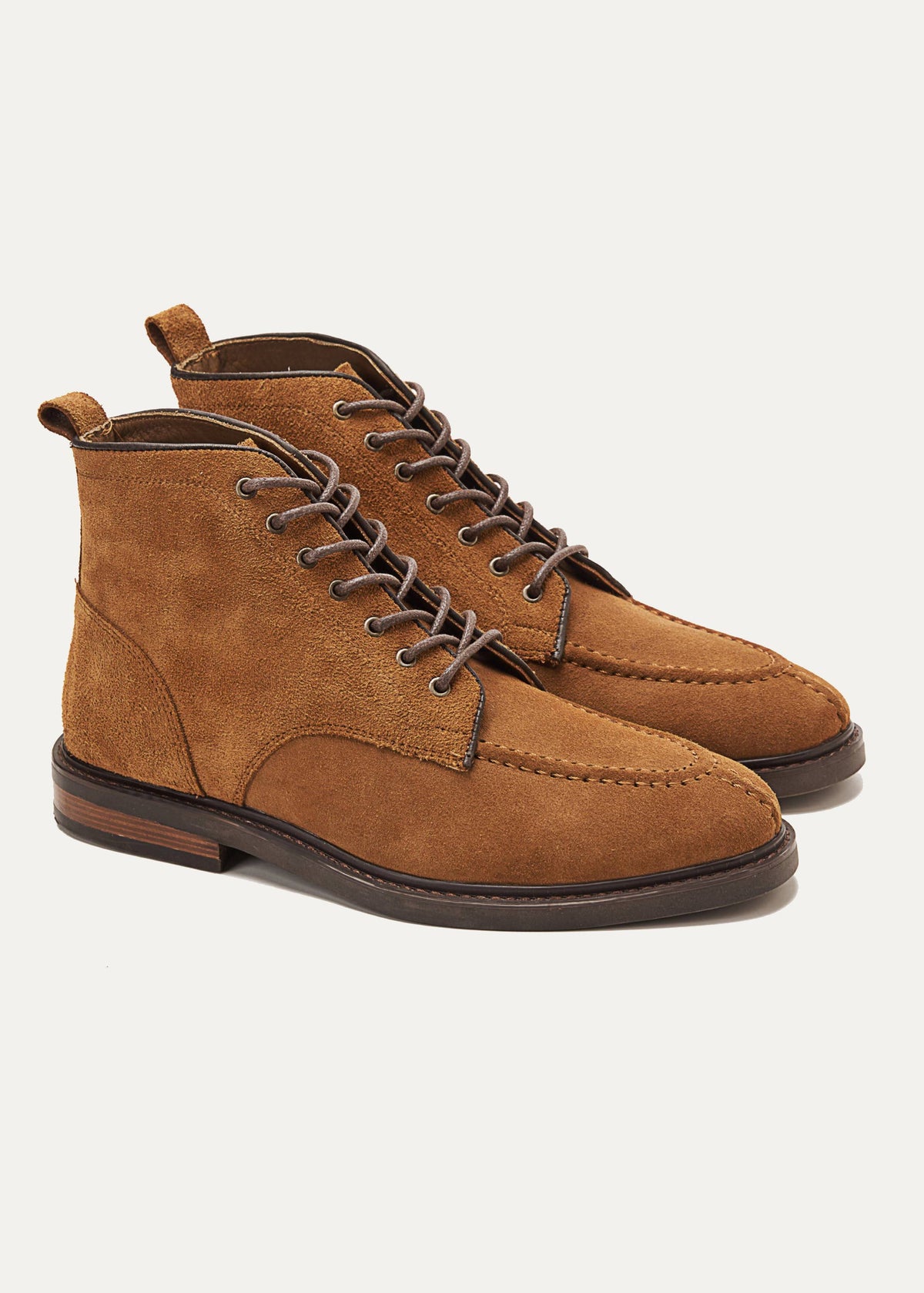 Leather Moc-Toe Half Boot — Havana