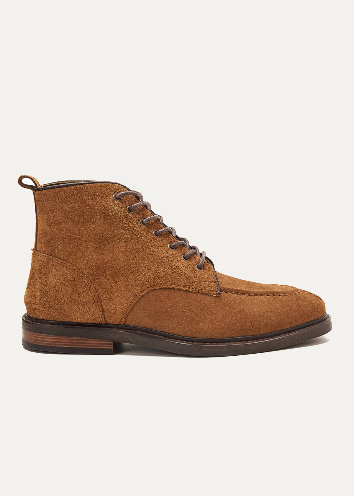 Leather Moc-Toe Half Boot — Havana
