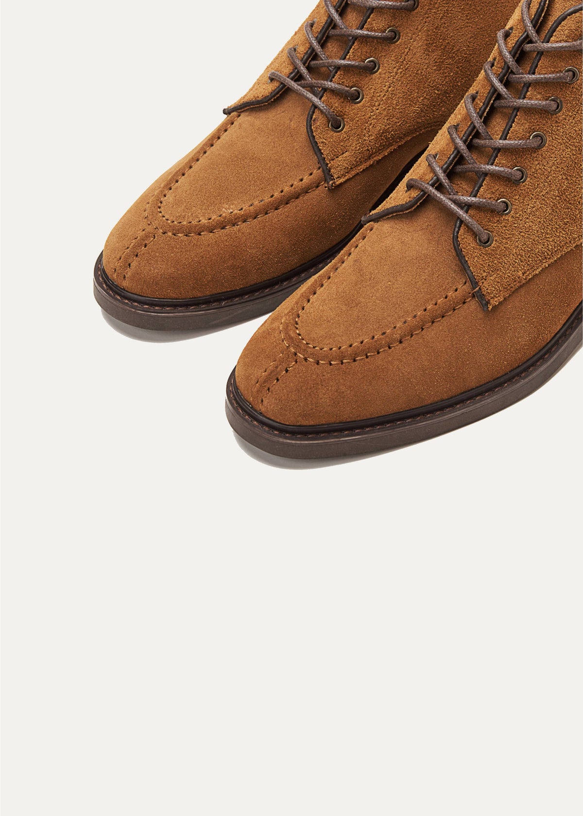 Leather Moc-Toe Half Boot — Havana