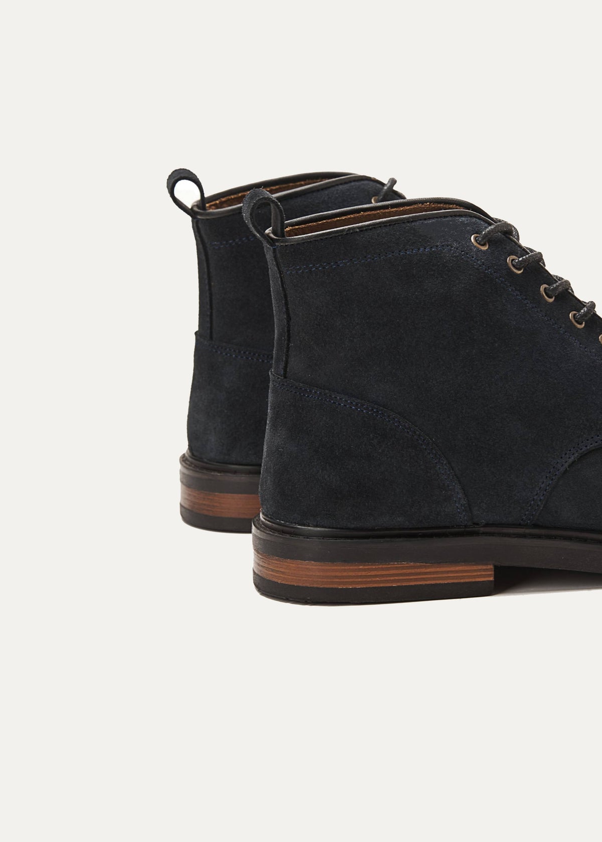 Leather Moc-Toe Half Boot — Blue