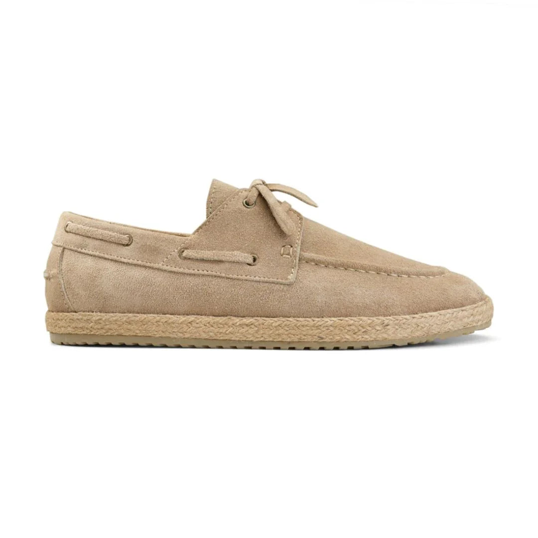 Suede Boat Espadrille — Beige