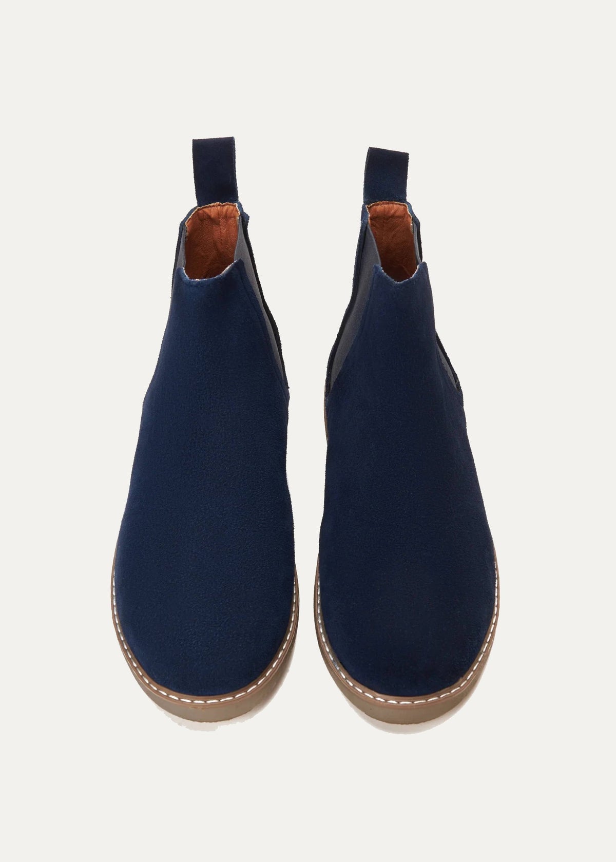 Plain Suede Chelsea Half Boot — Dark Blue