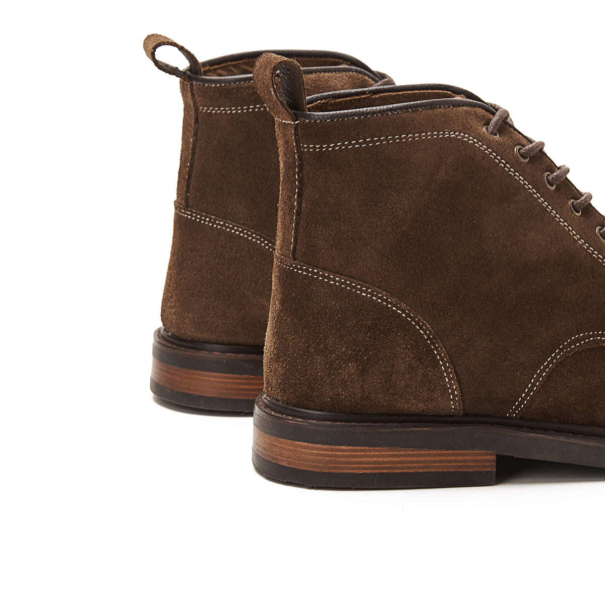 Leather Moc-Toe Half Boot — Brown