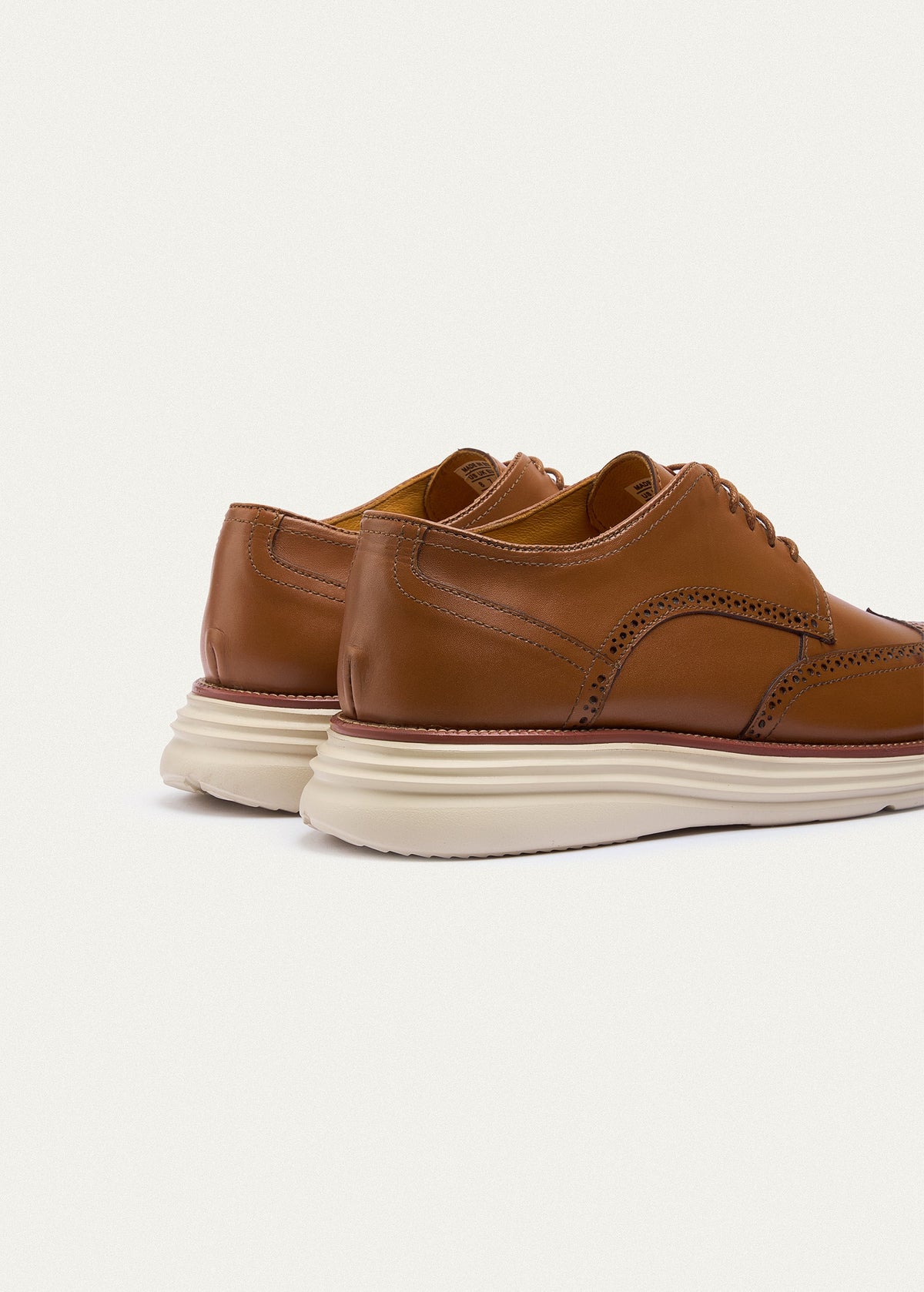 Wingtip Leather Derby — Tan