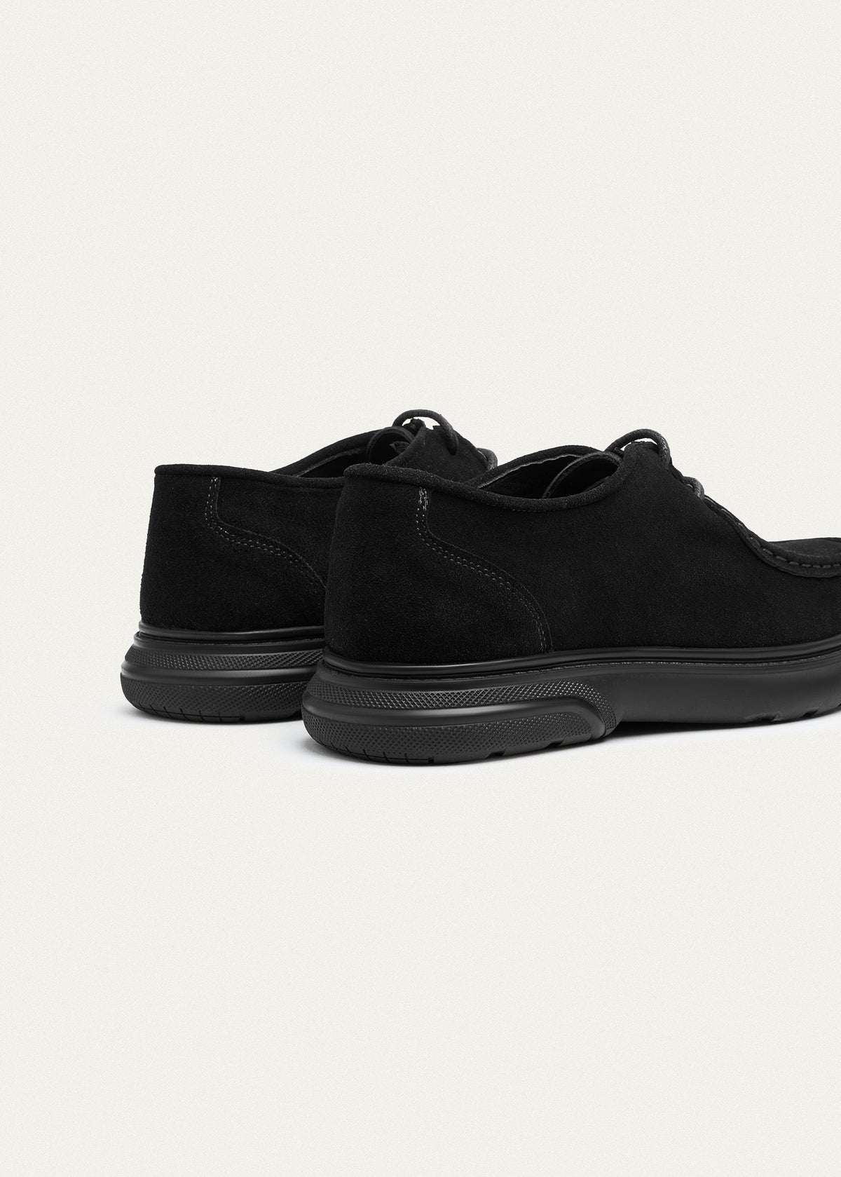 Suede Lace-Up — Black