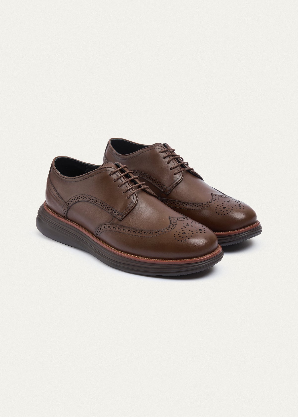 Wingtip Leather Derby — Brown
