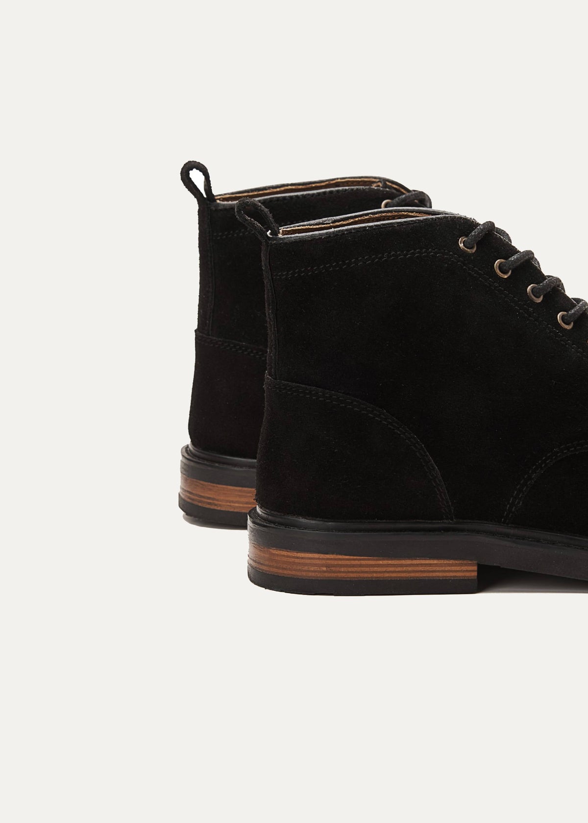 Leather Moc-Toe Half Boot — Black
