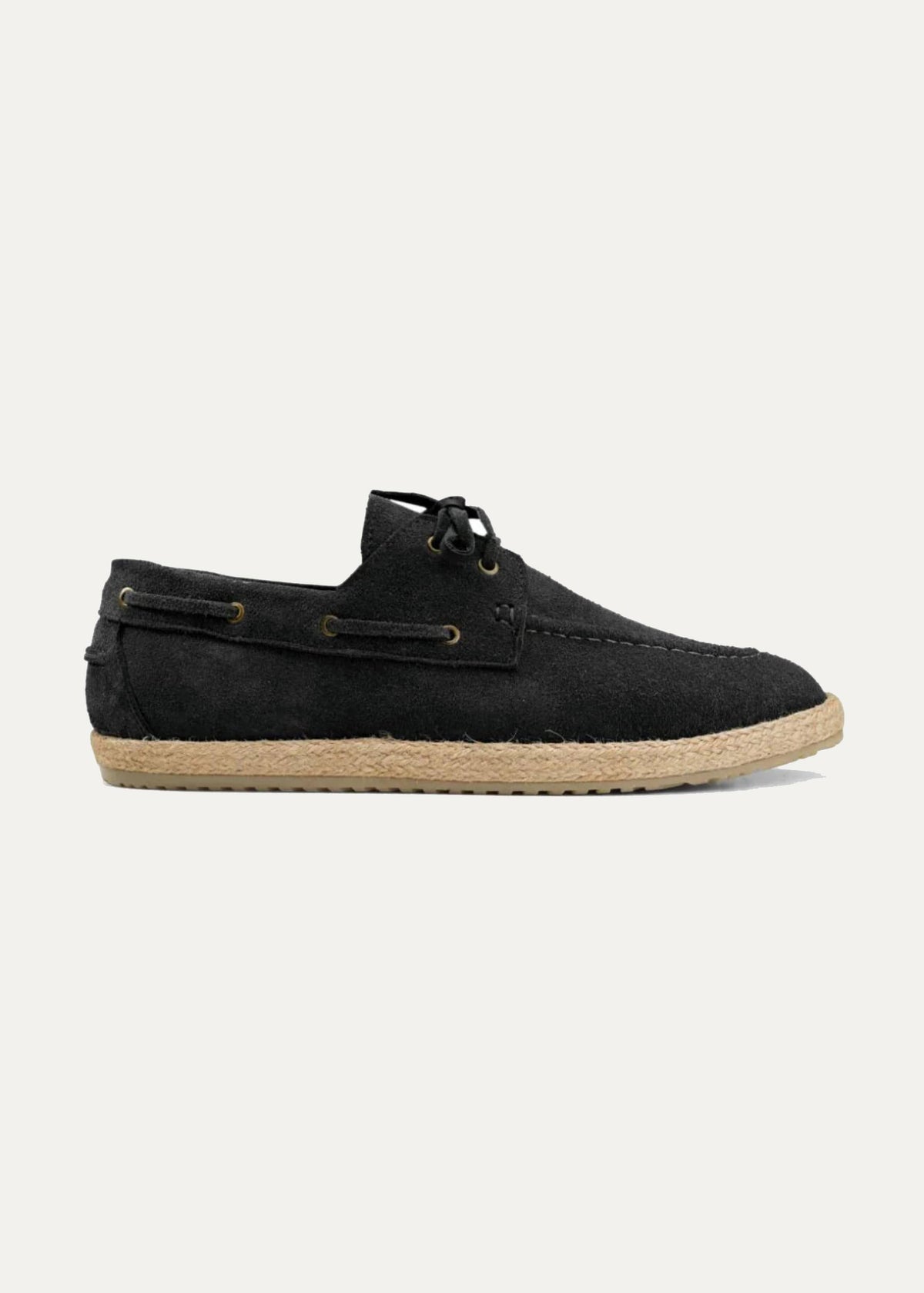 Suede Boat Espadrille — Black