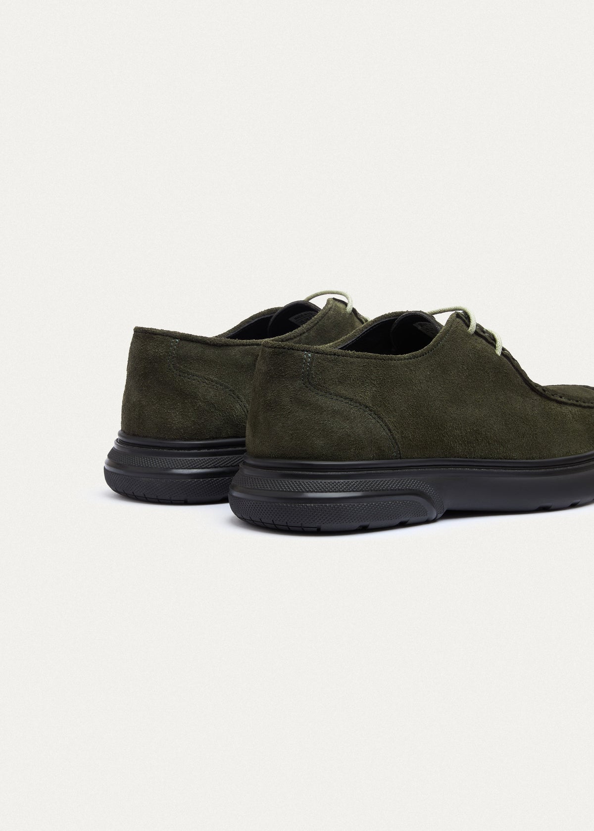 Suede Lace-Up — Olive
