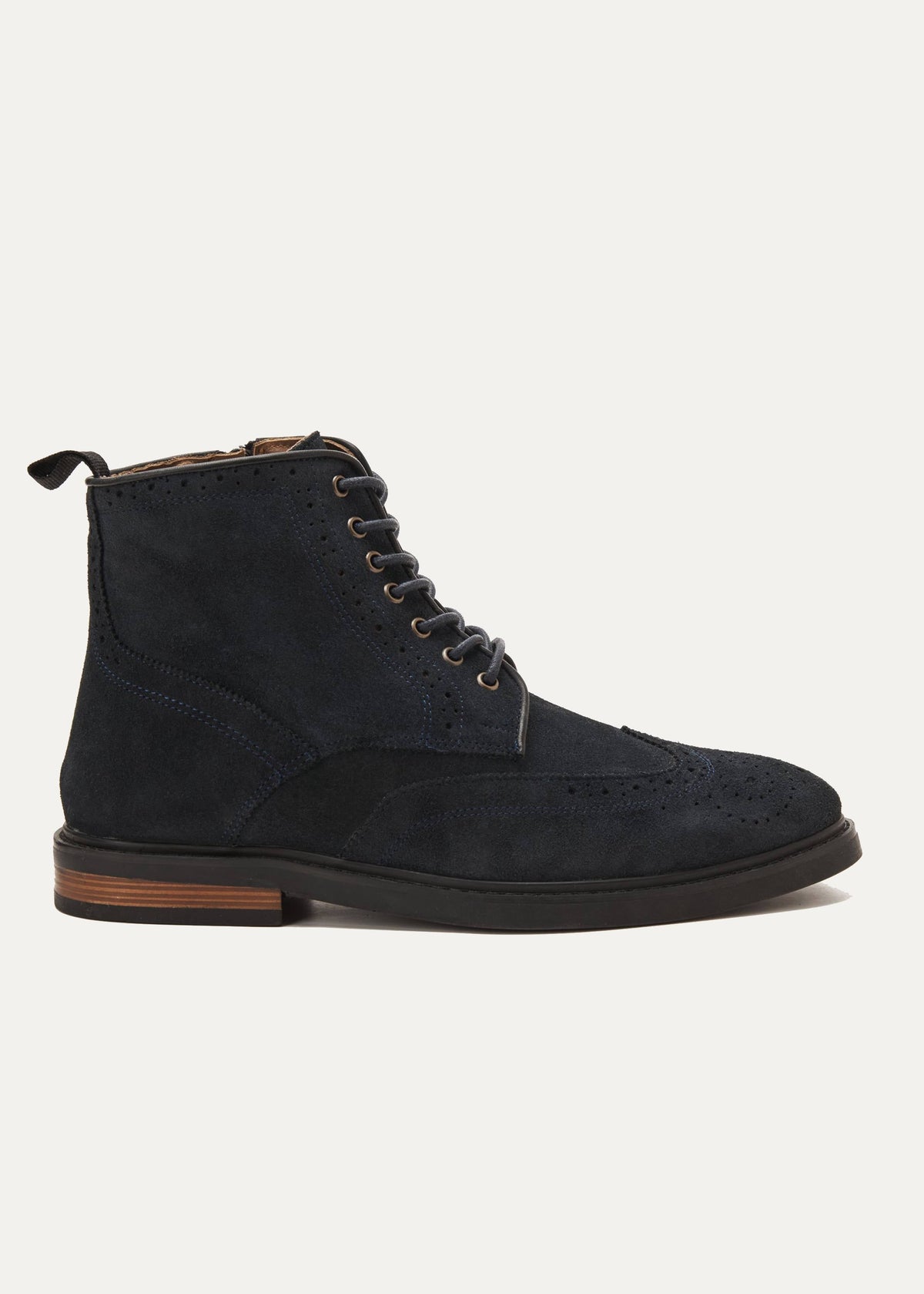 Leather Lace-Up Half Boot — Blue
