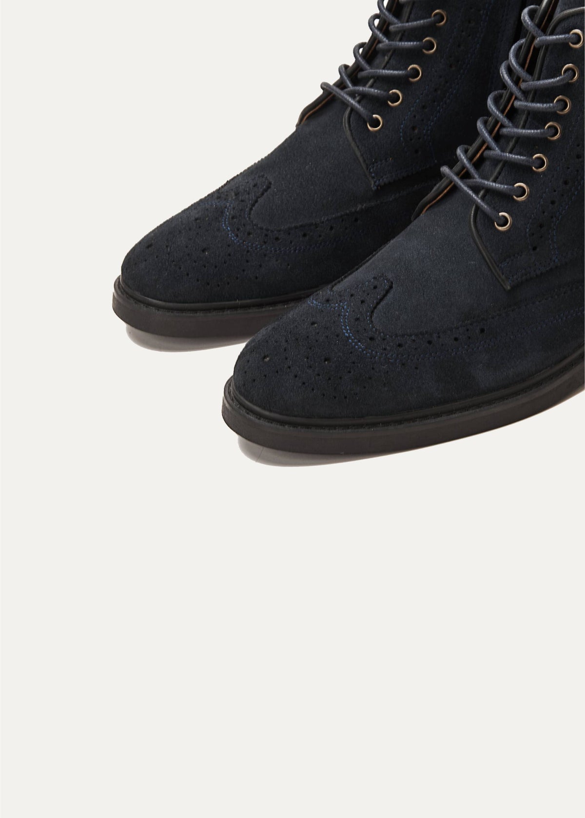Leather Lace-Up Half Boot — Blue