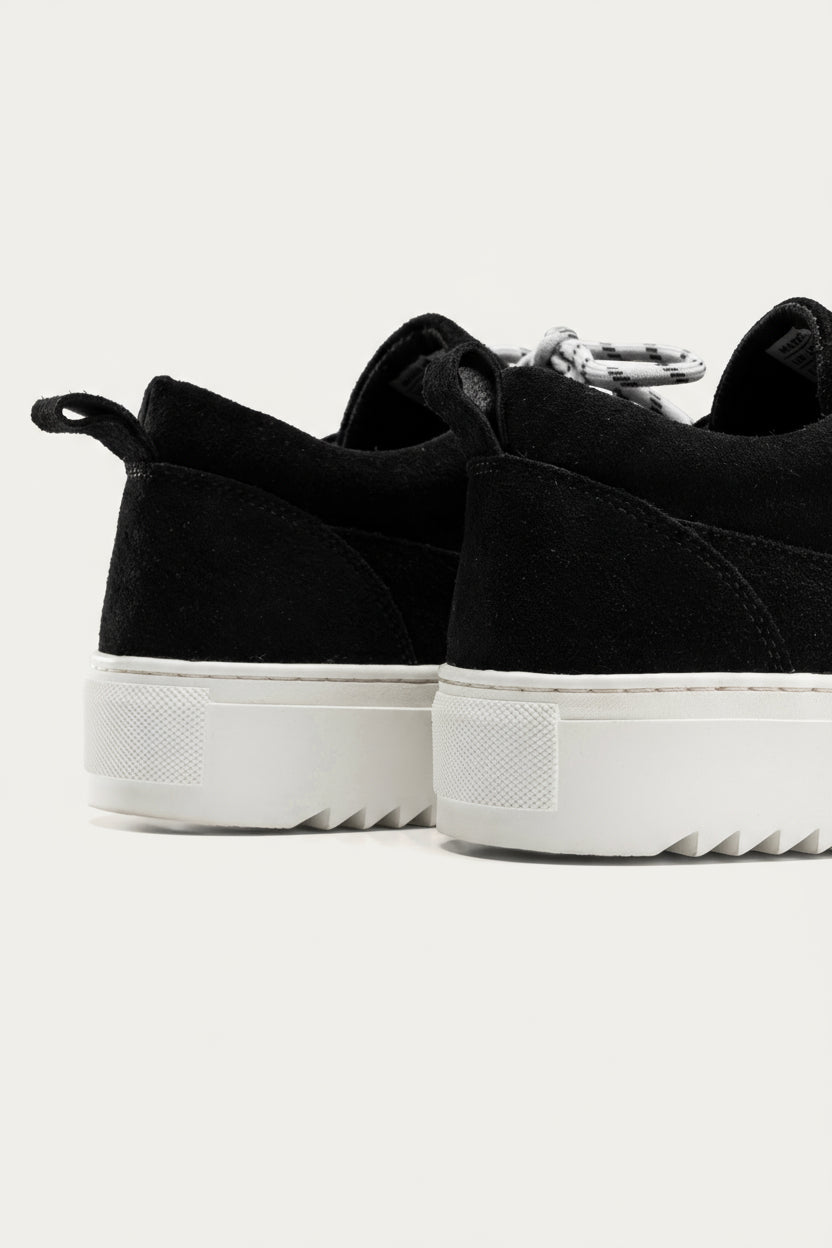 Moc-Toe Leather Sneaker — Black & White