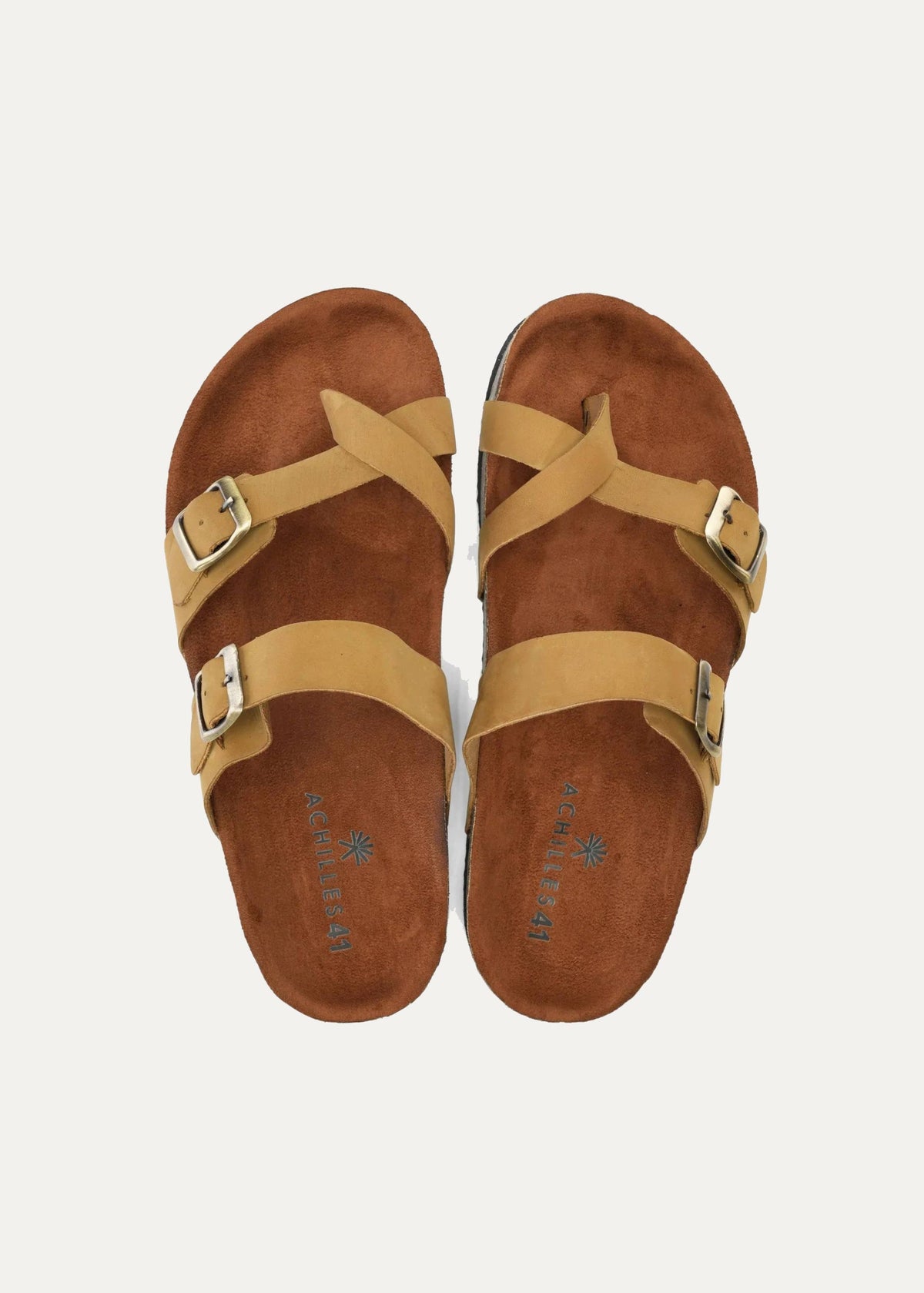 Leather Toe-Loop Sandal — Sandy Brown