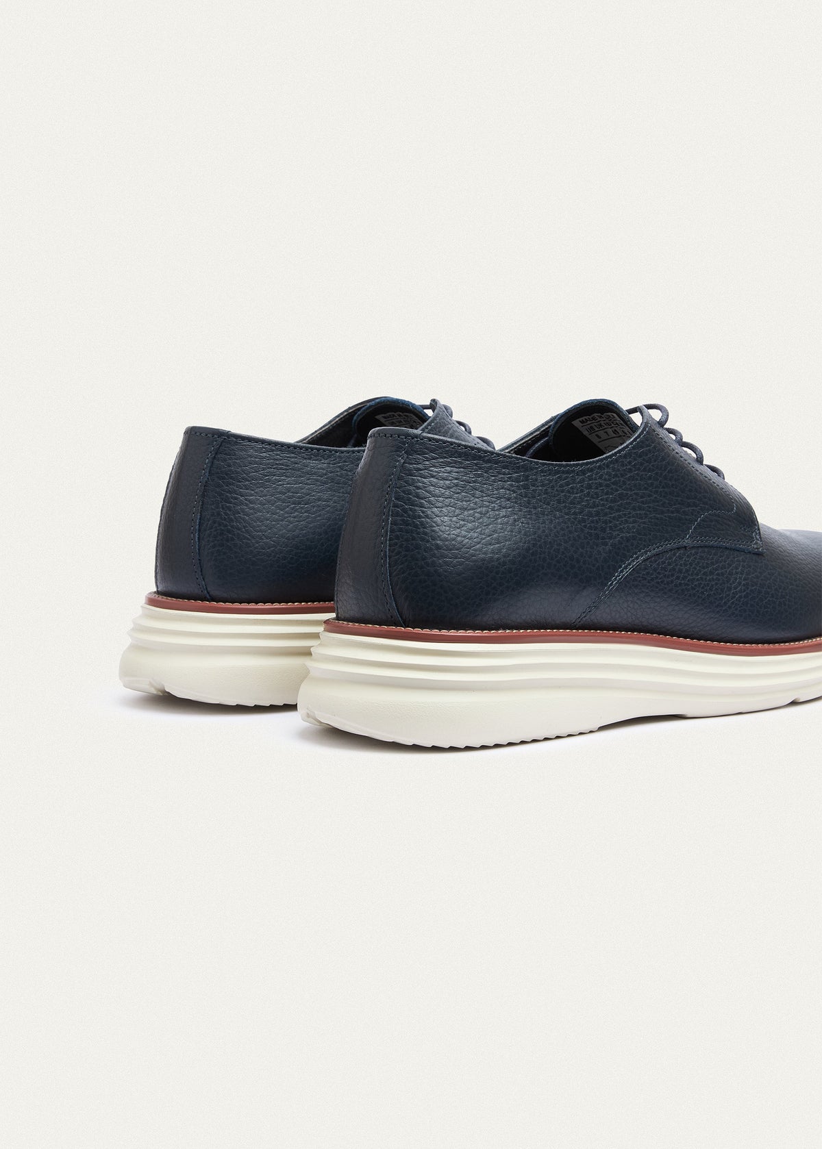 Plain-Toe Leather Lace-Up II — Navy Blue