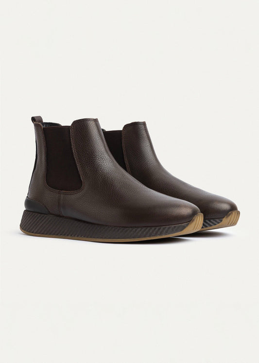 Textured Chelsea Sneaker — Brown