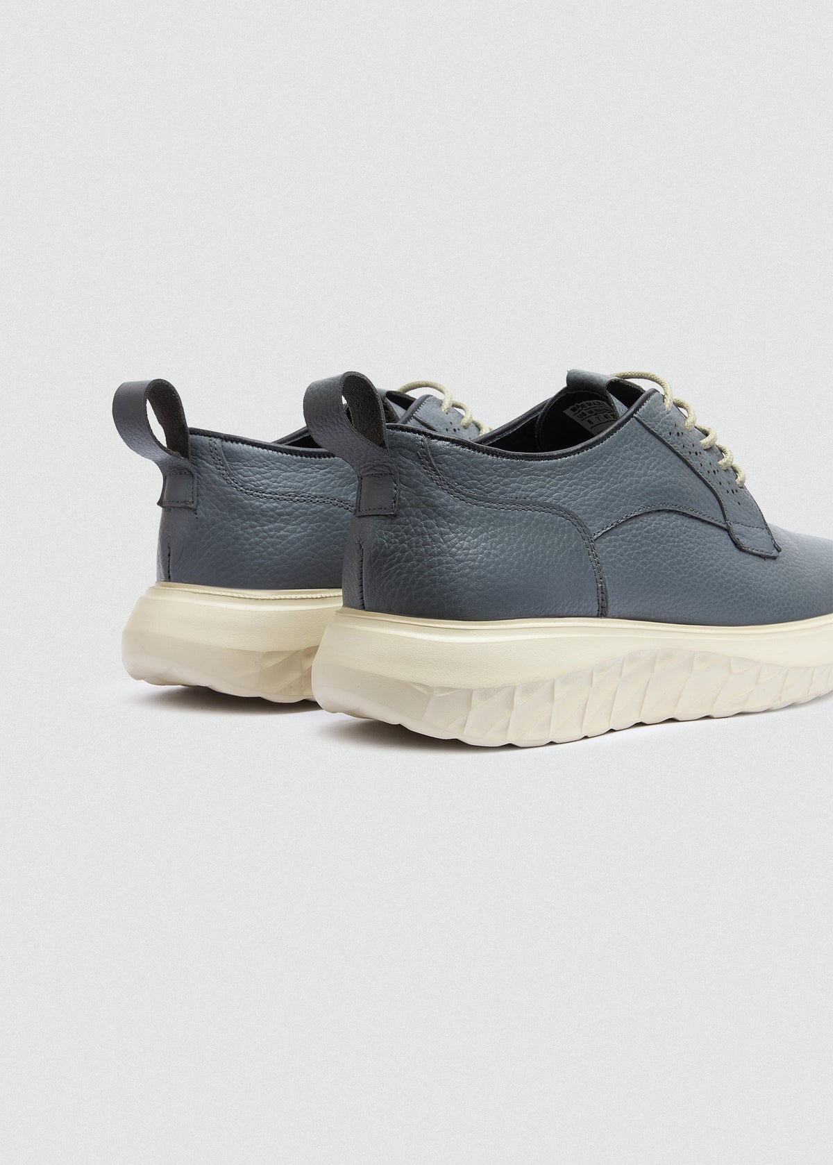 Pebbled Leather Lace-Up — Grey