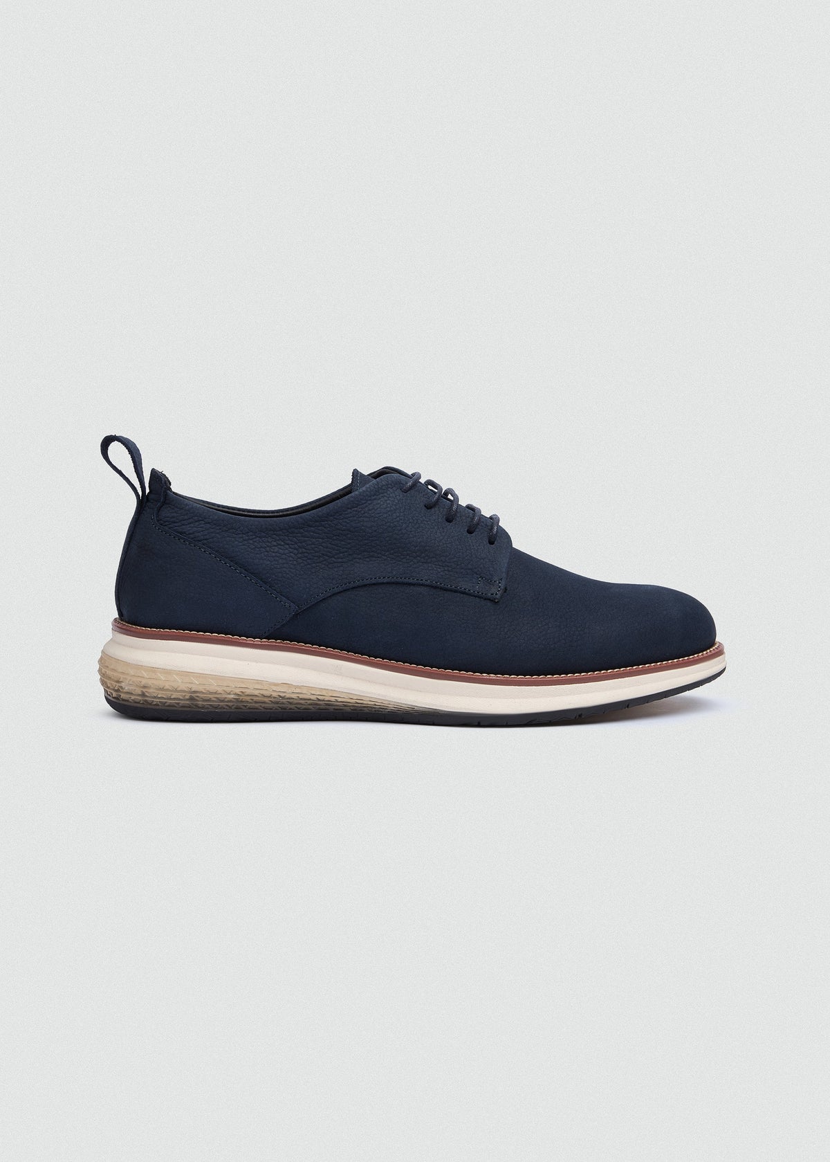 Leather Lace-Up — Navy Blue