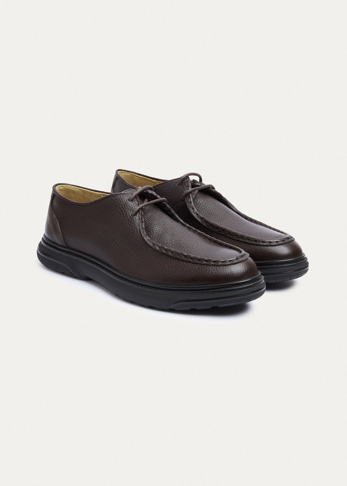 Leather Lace-Up — Brown