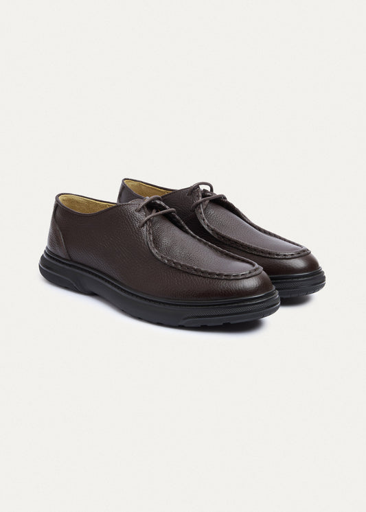 Leather Lace-Up — Brown