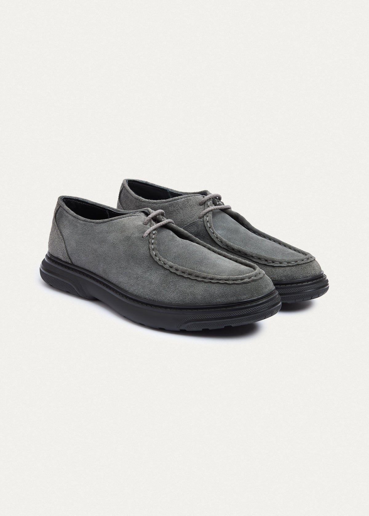 Suede Lace-Up — Gray