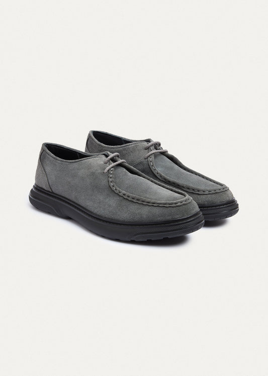 Suede Lace-Up — Gray