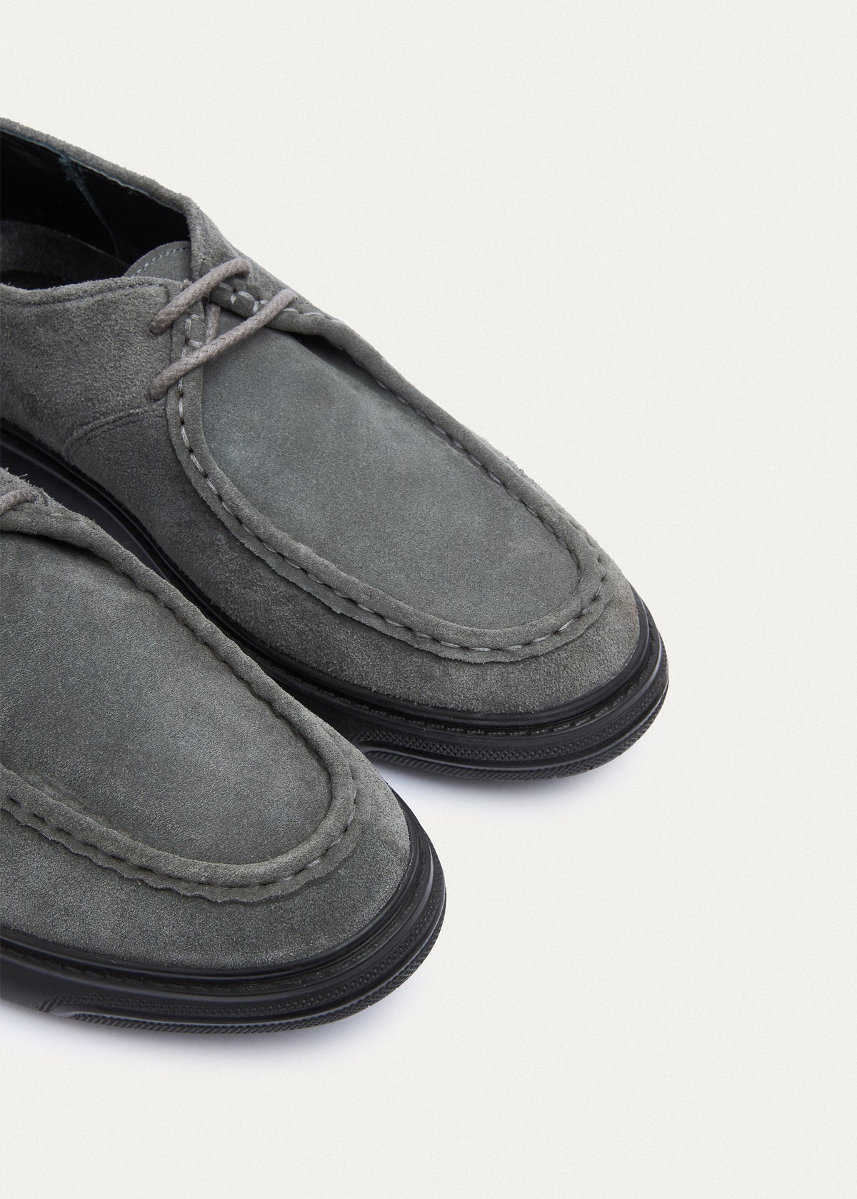 Suede Lace-Up — Gray