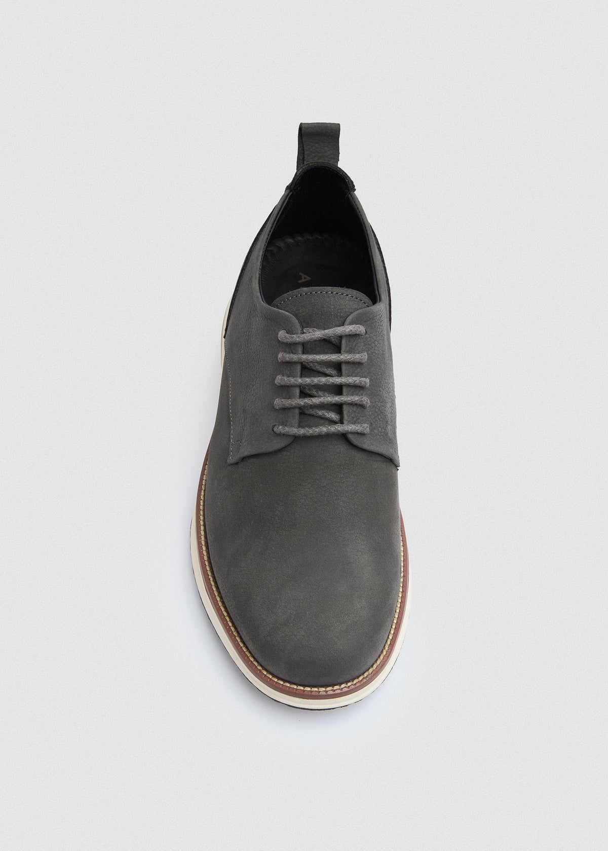 Leather Lace-Up — Grey
