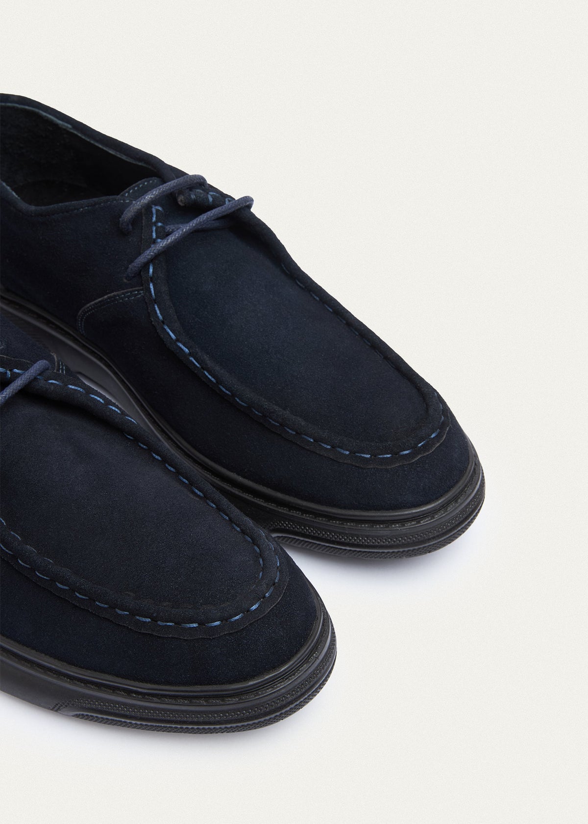 Suede Lace-Up — Navy Blue