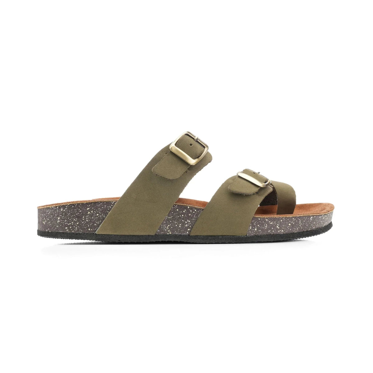 Leather Toe-Loop Sandal — Olive