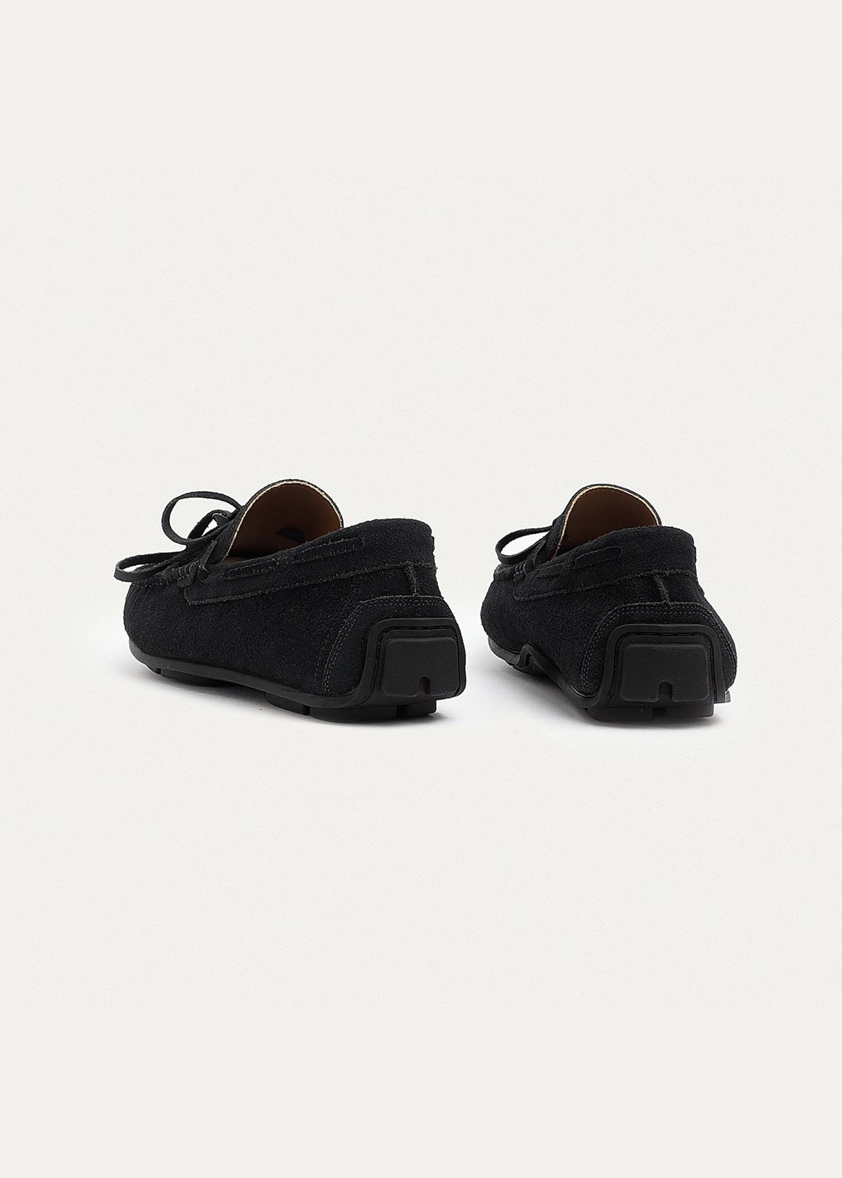 Suede Boat Shoe — Black
