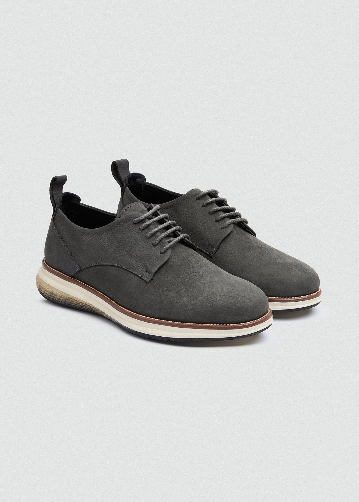 Leather Lace-Up — Grey