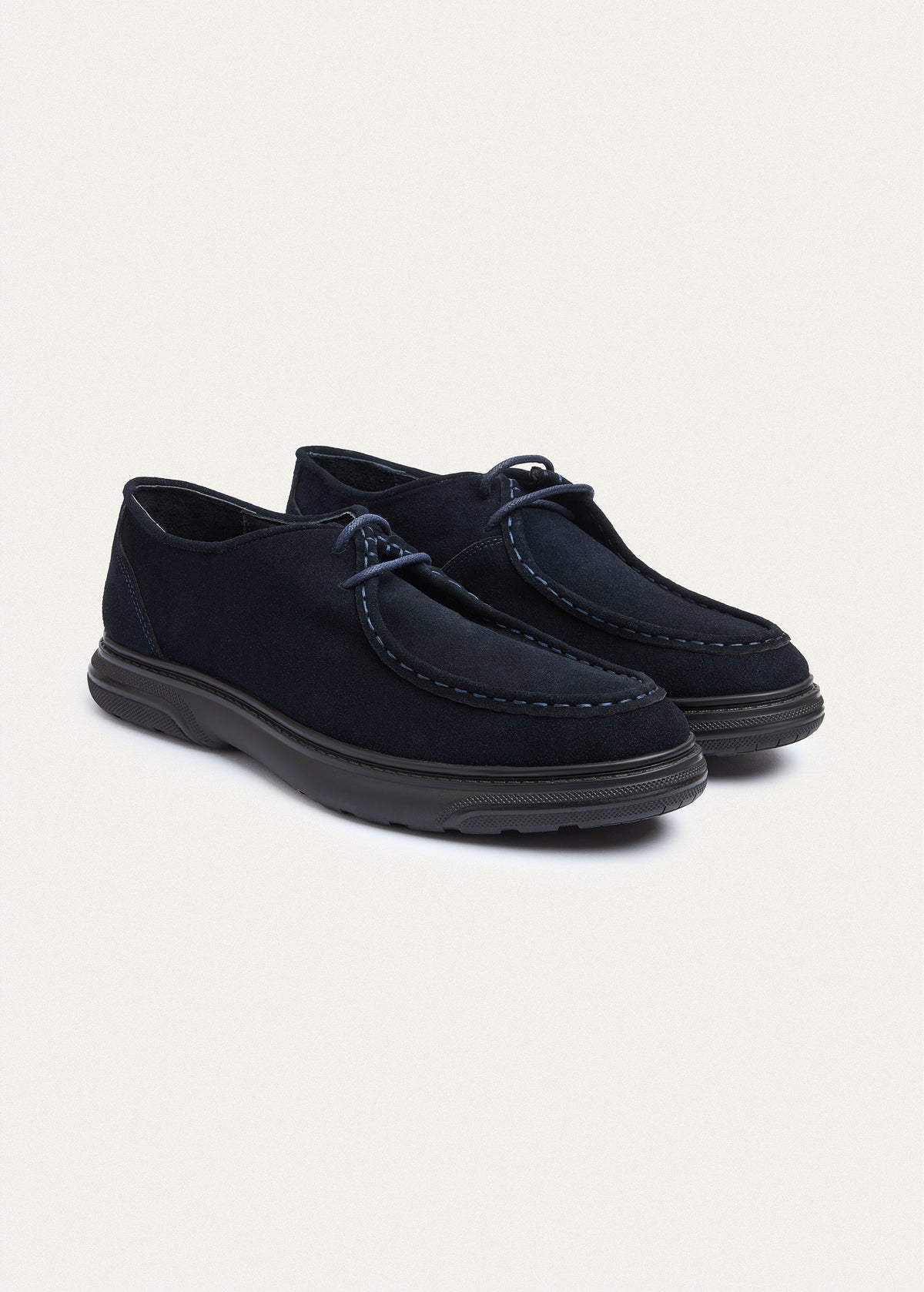 Suede Lace-Up — Navy Blue