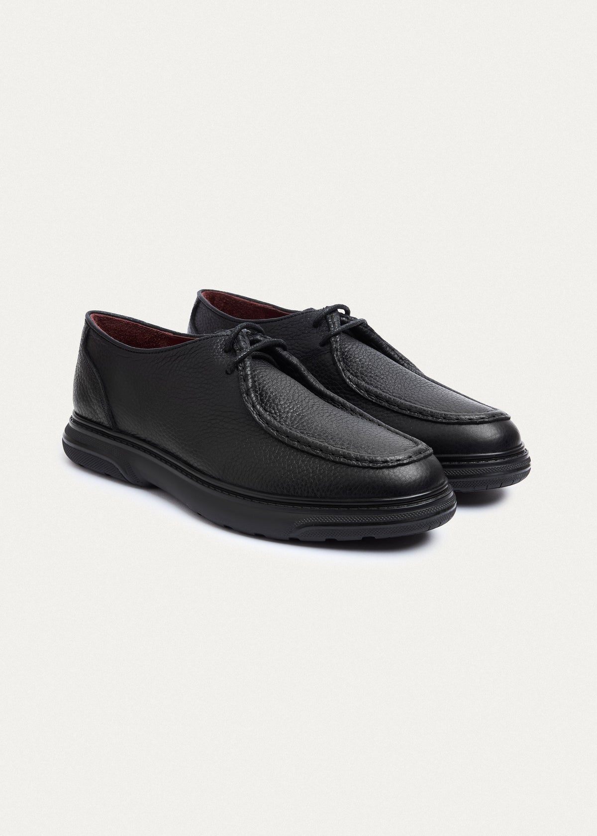 Leather Lace-Up II — Black