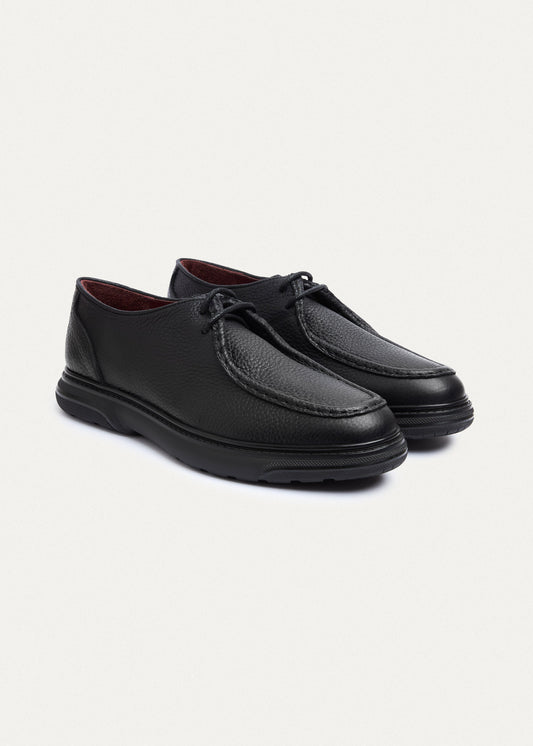 Leather Lace-Up II — Black