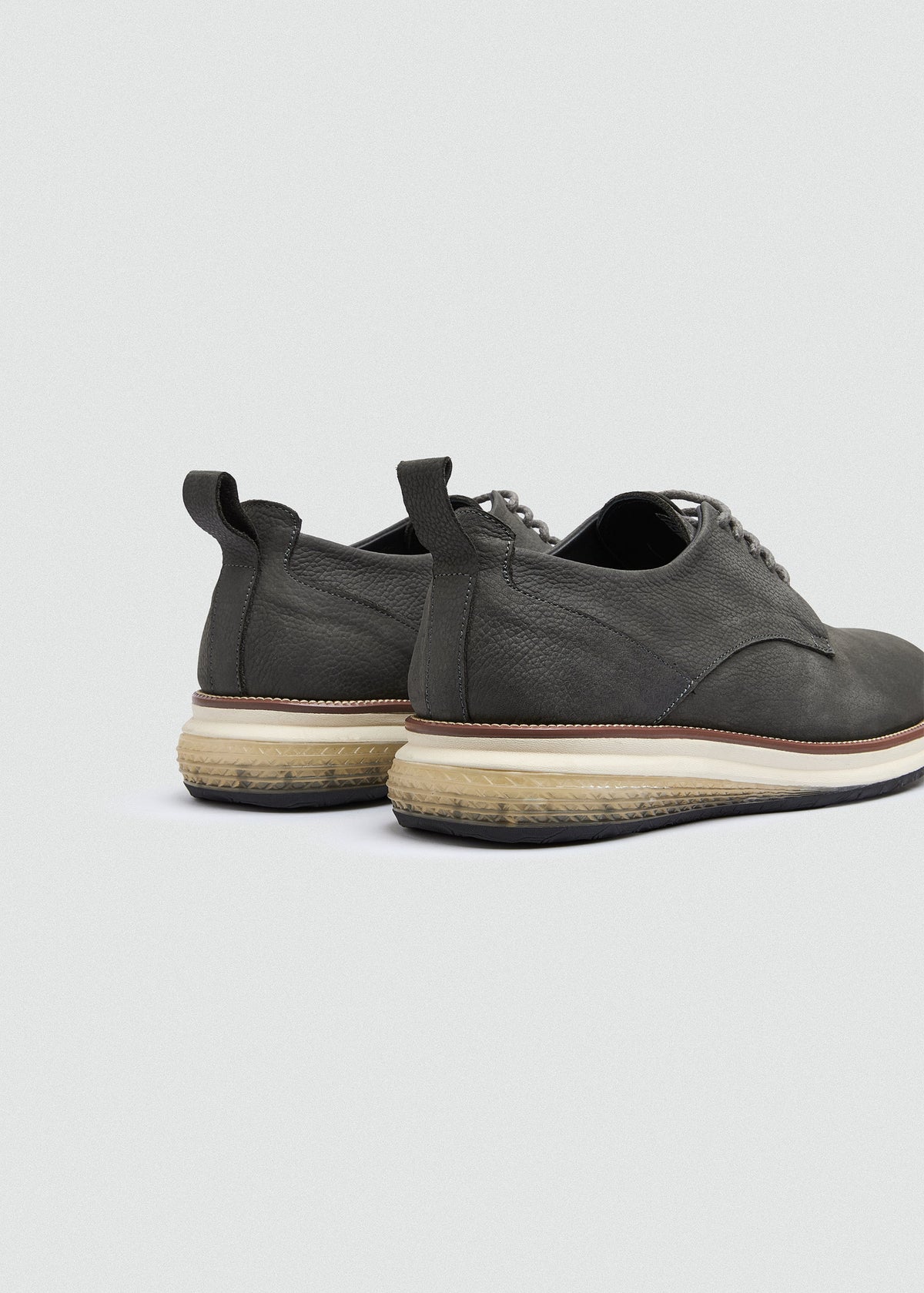 Leather Lace-Up — Grey