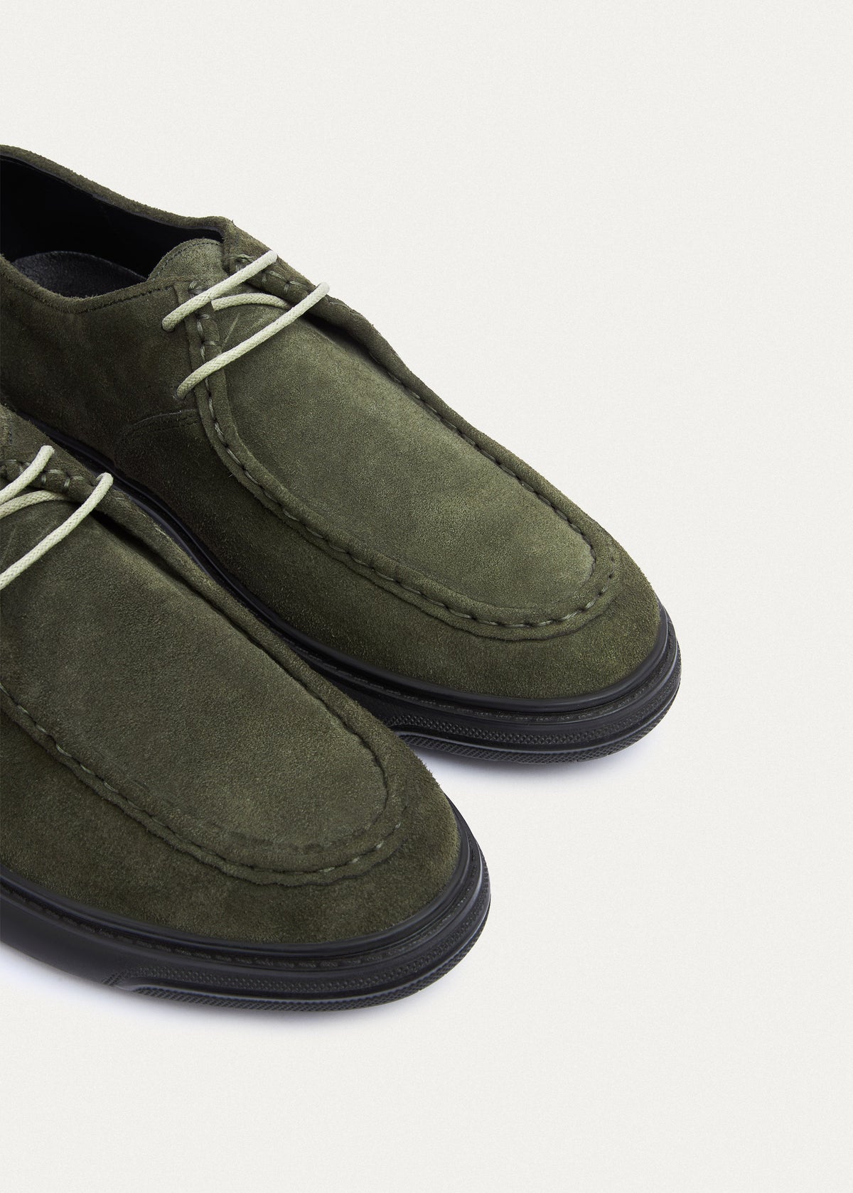 Suede Lace-Up — Olive