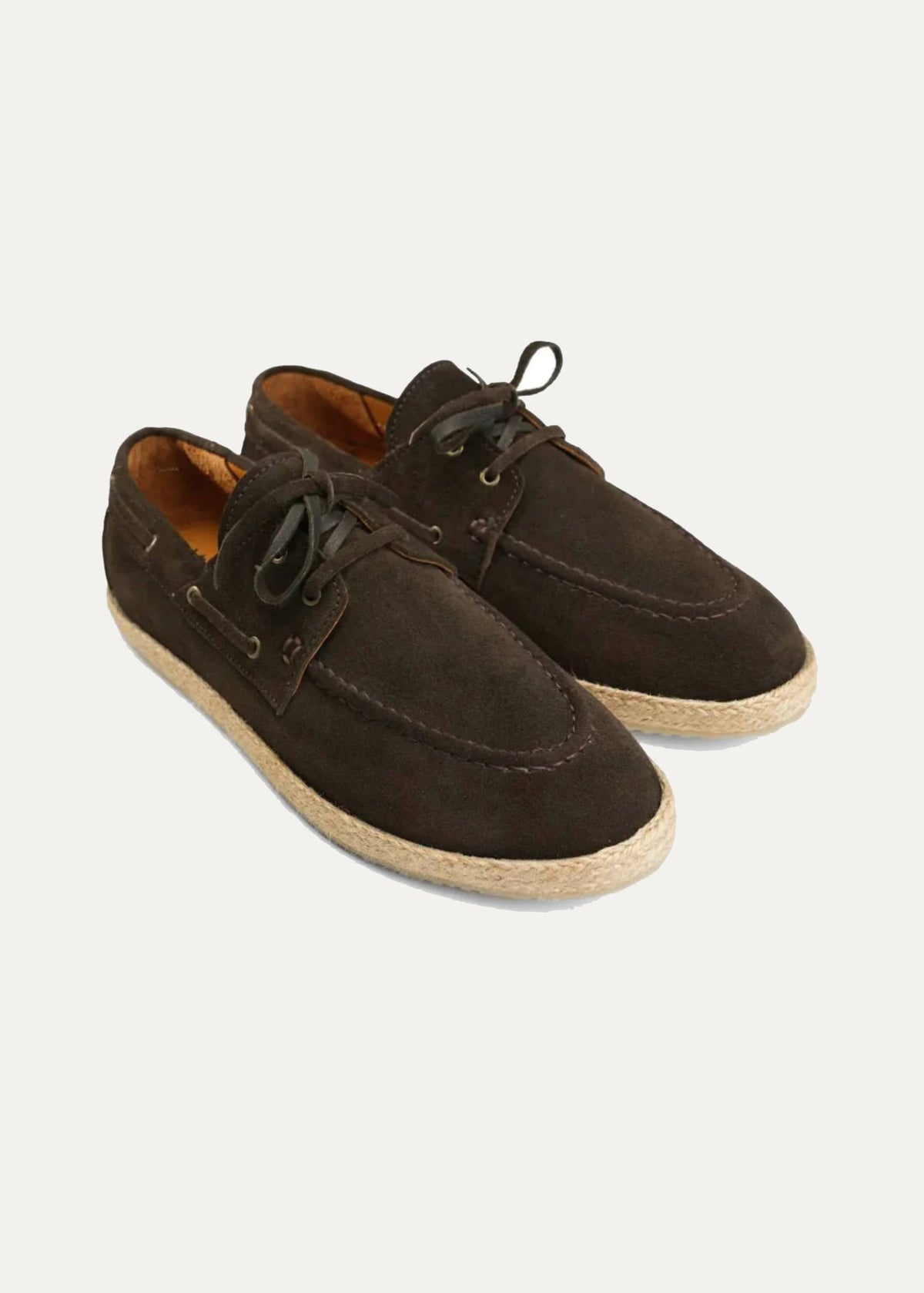Suede Boat Espadrille — Brown