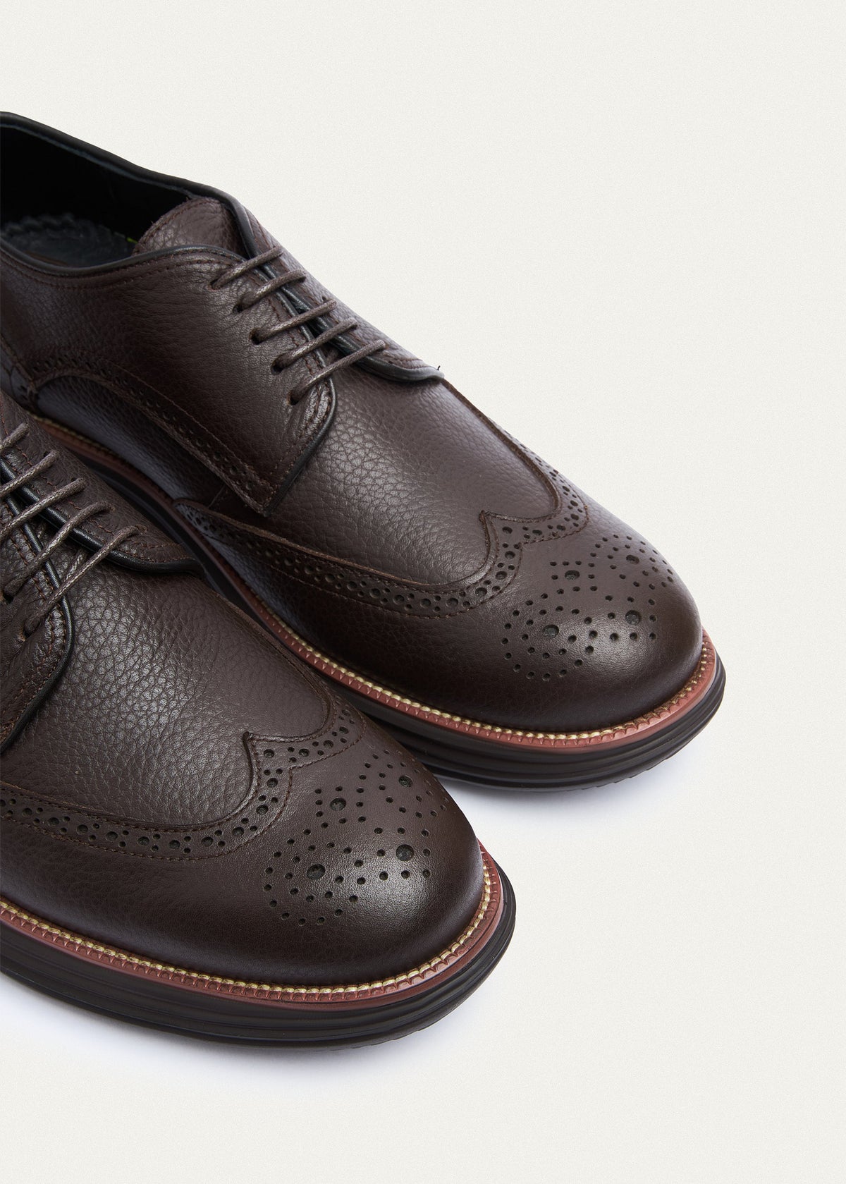 Wingtip Textured Derby — Brown