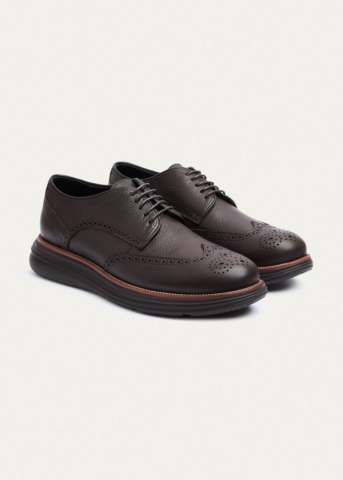 Wingtip Textured Derby — Brown