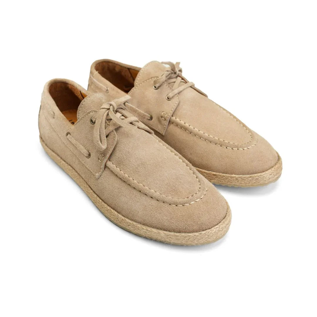 Suede Boat Espadrille — Beige