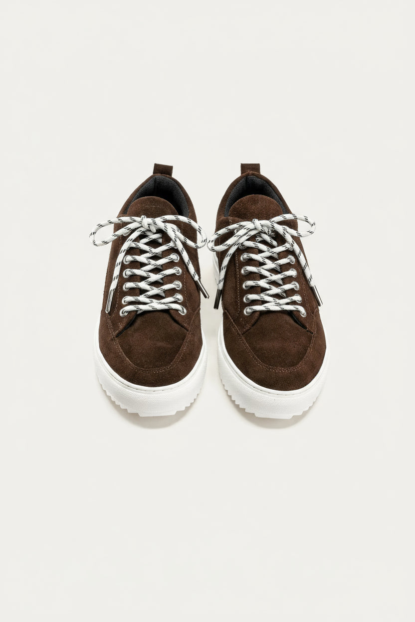 Moc-Toe Leather Sneaker — Brown